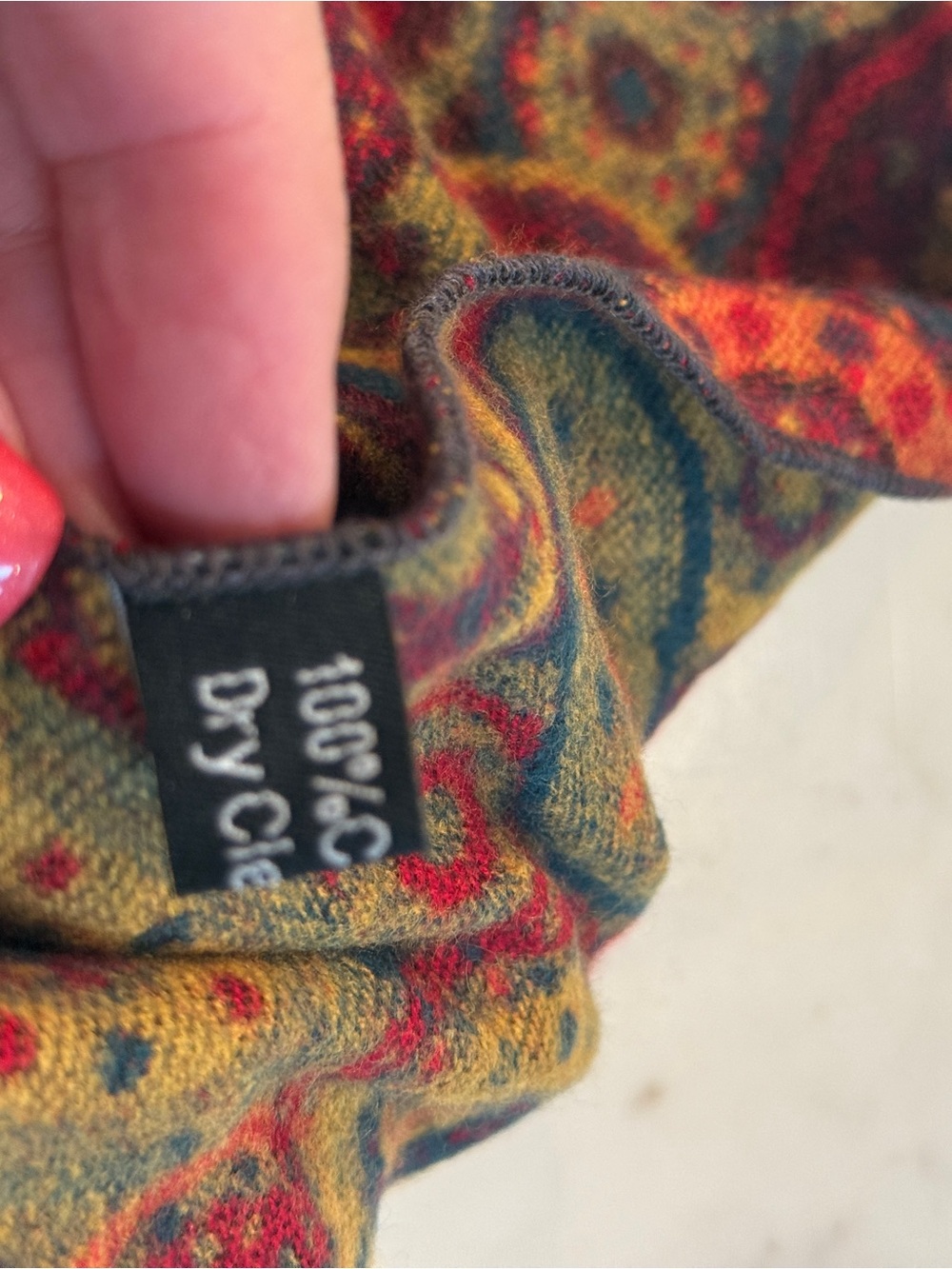 100% Cashmere Reversible Wrap Shawl Scarf Multicolor Circular Print - Picture 3 of 6